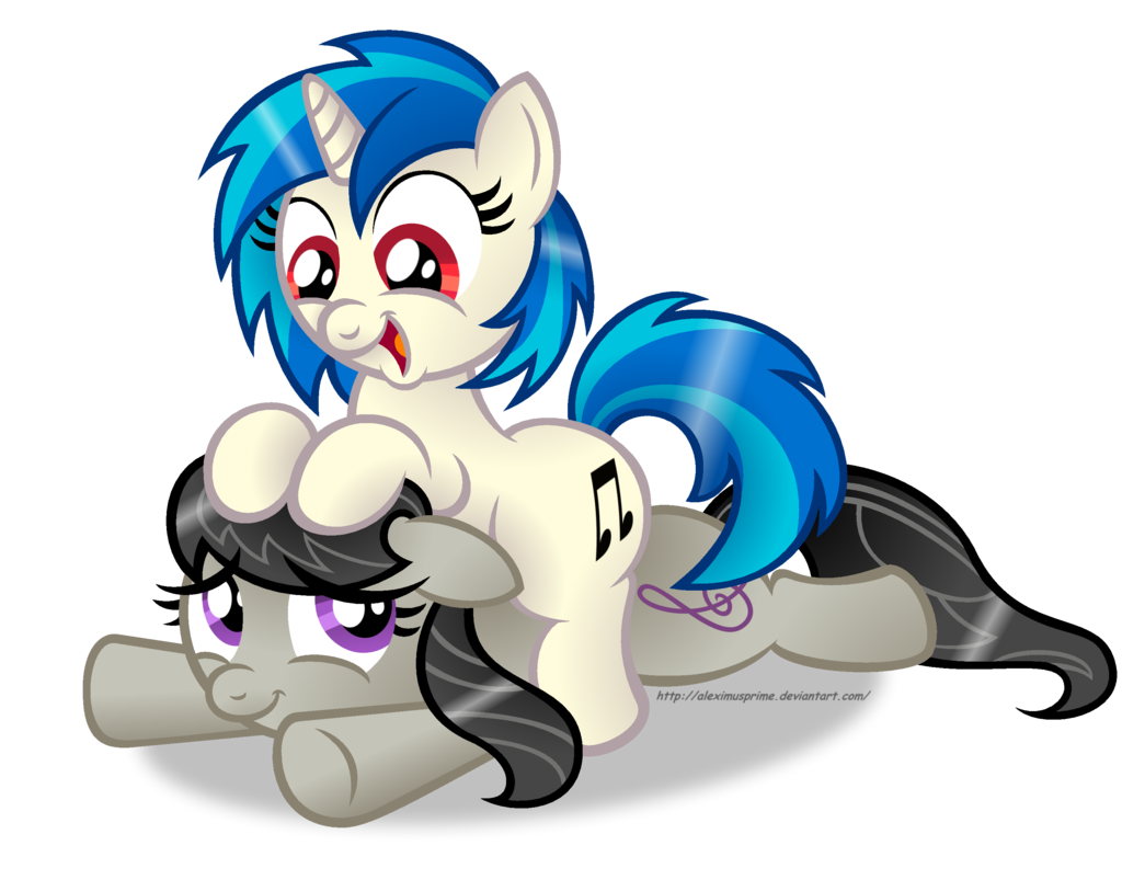alpha_channel cute duo equine eye_contact female feral friendship_is_magic horn horse mammal my_little_pony octavia_(mlp) plain_background pony smile transparent_background unicorn vinyl_scratch_(mlp)