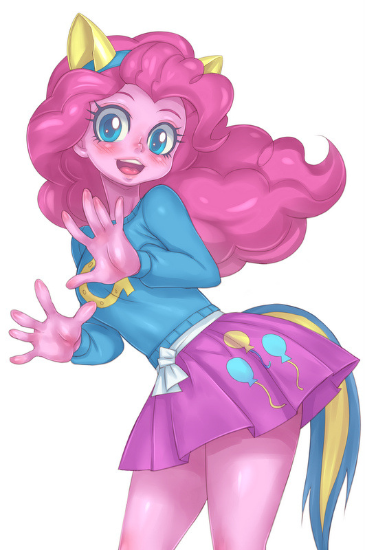 anthro blue_eyes blush clothing equestria_girls female friendship_is_magic hair happy hoihoi human humanized looking_at_viewer mammal my_little_pony pink_hair pinkie_pie_(eg) pinkie_pie_(mlp) pose skirt solo