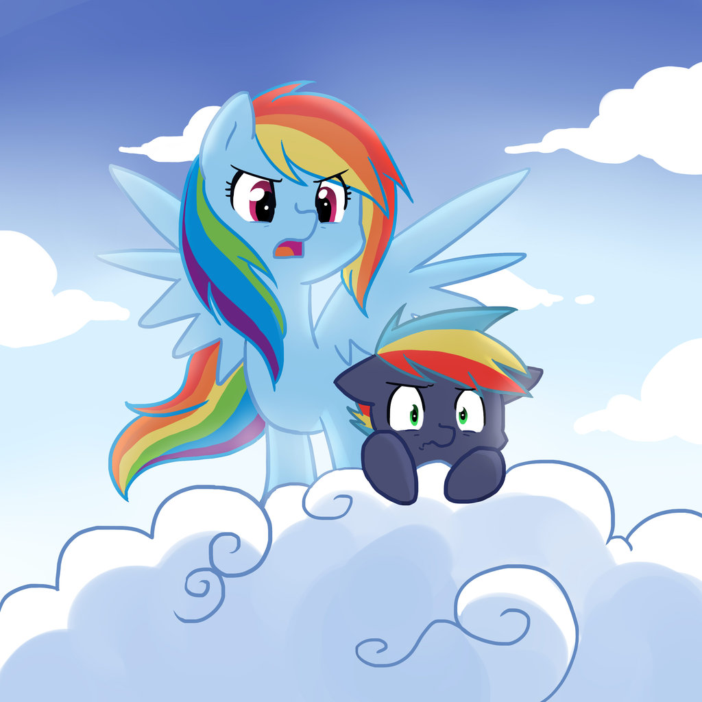cloud equine female friendship_is_magic kilala97 male mother_and_son my_little_pony original_character pegasus rainbow_dash_(mlp) wings