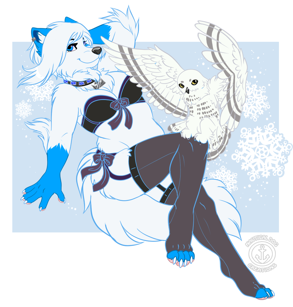 blue_fur canine collar female fur hair ifus jewelry mammal nauticaldog owl pantyhose snow white_fur wolf