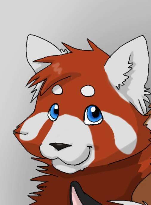 ambiguous_gender blue_eyes ear_fluff fur looking_at_viewer mammal red_fur red_panda smile