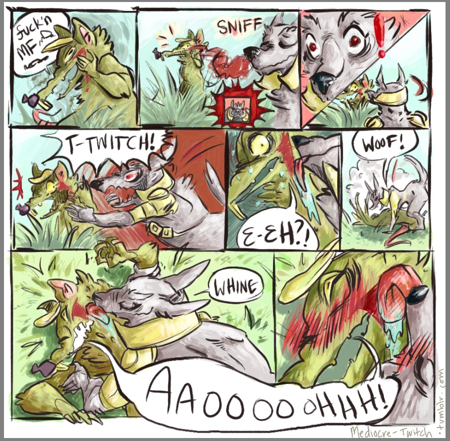 blood blush comic league_of_legends licking mediocre-twitch tongue twitch warwick