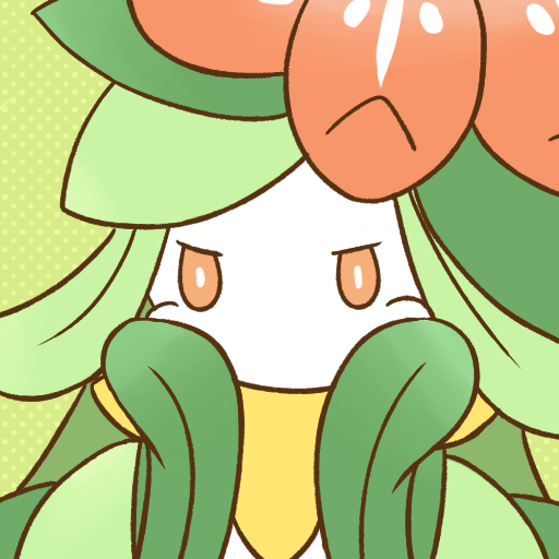 1girl artist_request female flower lilligant orange_eyes plant_girl pokemon solo tagme