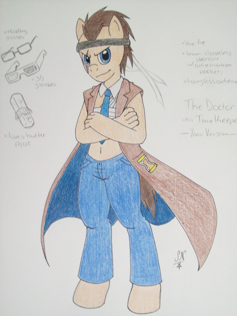 blue_eyes clothed clothing cutie_mark doctor_who doctor_whooves_(mlp) equine friendship_is_magic male mammal model_sheet my_little_pony sanji_noroii scar time_keeper time_lord