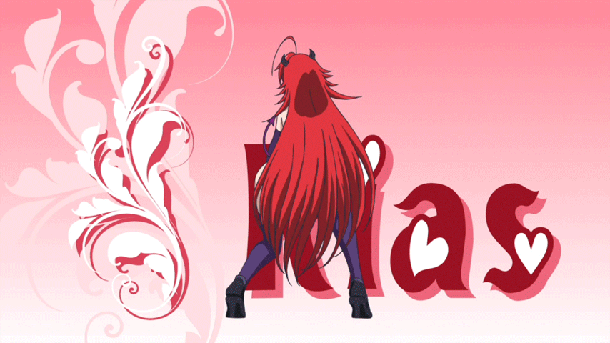 animated animated_gif ass bouncing bouncing_breasts breasts dancing high_school_dxd large_breasts long_hair red_hair rias_gremory smile solo thong very_long_hair