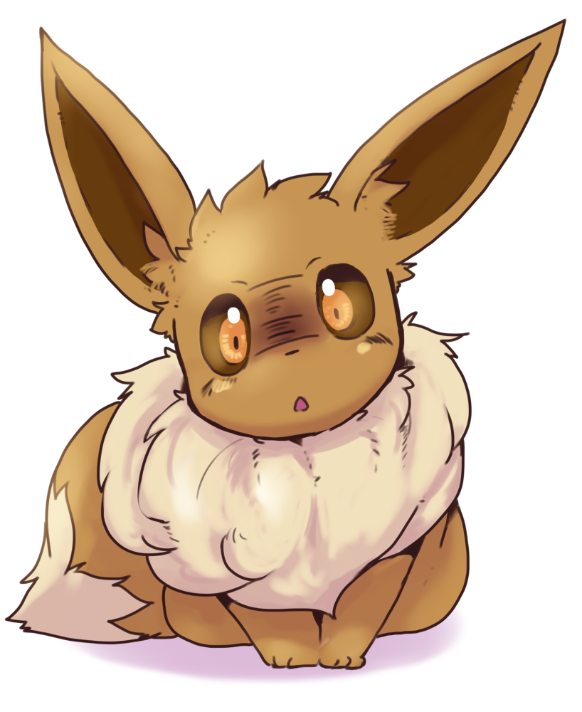 dagasi eevee feral fluff fluffy looking_at_viewer nintendo plain_background pok&#233;mon pok&eacute;mon solo video_games white_background