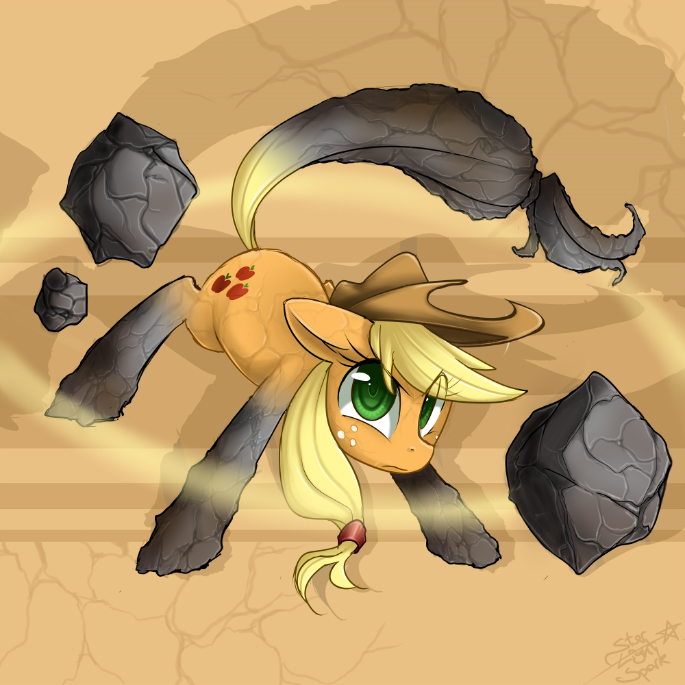 blonde_hair cowboy_hat cutie_mark earth_power equine female feral friendship_is_magic green_eyes hair hat horse looking_at_viewer mammal my_little_pony pony solo standing starlight_spark