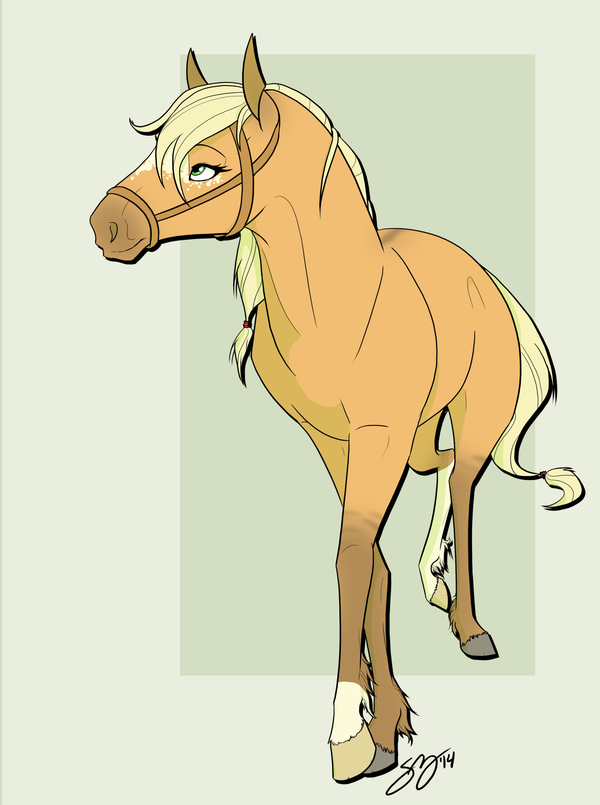 applejack_(mlp) blonde_hair bridle equine famosity female feral friendship_is_magic green_eyes hair hooves horse mammal my_little_pony pony solo standing