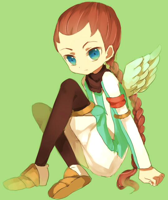 angel_wings bad_id bad_pixiv_id blue_eyes braid inazuma_eleven inazuma_eleven_(series) junekun long_hair male_focus pantyhose sein sitting solo tenkuu_no_shito wings