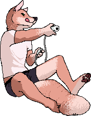 alpha_channel anthro big_tail canine clothed clothing controller dog feet fuzz fuzzle fuzzlemint game_controller gaming low_res male mammal mintydog mintyfuzz nintendo nintendo_controller nunchuck paws shorts solo tongue tongue_out underwear video_games wii wii_remote