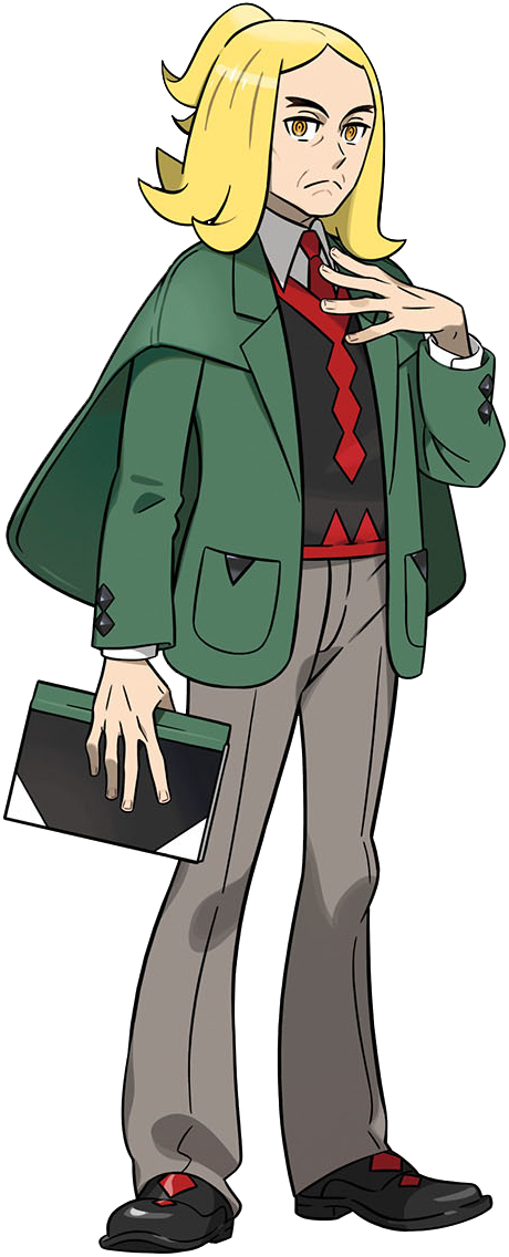 1boy black_footwear black_vest blonde_hair closed_mouth collared_shirt full_body green_jacket grey_pants hand_up hassel_(pokemon) holding jacket long_sleeves male_focus necktie official_art open_clothes open_jacket orange_eyes pants parted_bangs pokemon pokemon_sv red_necktie ringed_eyes shirt shoes solo split_mouth standing transparent_background vest white_shirt
