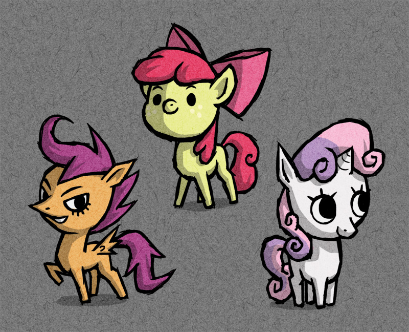 apple_bloom_(mlp) awilddrawfagappears bow cutie_mark_crusaders_(mlp) equine female feral freckles friendship_is_magic fur group hair horn horse legend_of_zelda mammal my_little_pony nintendo orange_fur pegasus pony purple_hair red_hair scootaloo_(mlp) style_parody sweetie_belle_(mlp) the_legend_of_zelda two_tone_hair unicorn video_games white_fur wind_waker wings yellow_fur