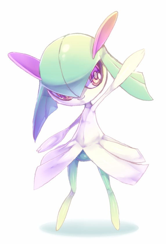 &#30452;&#26007; ?? kirlia naoto_(yandereheaven) nintendo no_humans plain_background pok&#233;mon pok&eacute;mon pokemon red_eyes video_games white_background