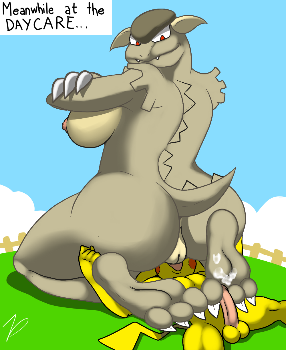 2014 3_toes 5_fingers anthro anthrofied anus barefoot between_toes big_butt big_feet breasts butt claws cloud crossed_arms cum cum_on_feet daycare english_text erection female fence fist foot_fetish foot_focus footjob fur grass happy hi_res hindpaw kangaskhan looking_back looking_down lying male mammal mouse nintendo nipples nude on_back on_floor on_top open_mouth orgasm outside paws penis pikachu plantigrade pok&#233;mon pok&eacute;mon presenting presenting_hindquarters presenting_pussy pussy red_eyes rodent rosy_cheeks shadow sharp_claws sharp_teeth side_boob sitting size_difference sky smile soles spread_legs spreading straight teeth text toe_claws toes tongue video_games wood zp92