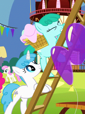 balloon blue_eyes carrying climbing cutie_mark earth_pony equine female friendship_is_magic horn horse humor insertion ladder mammal my_little_pony outside penetration pony shocked smile surprise unicorn unknown_artist