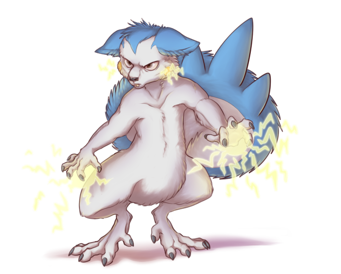 2016 5_fingers 5_toes anthro blue_fur determined electricity featureless_crotch fur lurry male multicolored_fur nintendo nude pachirisu pok&eacute;mon pok&eacute;mon_(species) simple_background solo toes two_tone_fur video_games white_background white_fur yellow_cheeks