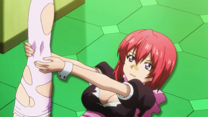 animated animated_gif apron ass bandaid bow bow_panties bra breasts cameltoe cleavage crotch dutch_angle exercise female floor hair_between_eyes indoors kneepits lace lace-trimmed_thighhighs large_breasts leg_hold leg_lift leg_up legs lying maid maid_apron maken-ki! on_back on_floor panties pink_legwear puffy_sleeves purple_eyes red_hair shadow shinatsu_azuki shiny shiny_skin short_hair short_sleeves solo thighhighs thighs torn_clothes torn_thighhighs underwear white_bra white_panties wrist_cuffs