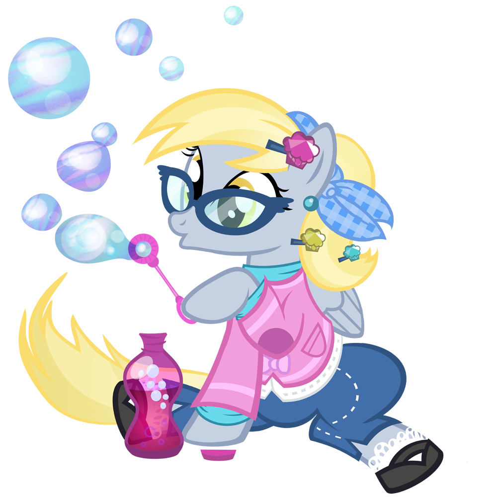 blonde_hair blowing_bubbles bottle bow bubble clothing derp_eyes derpy_hooves_(mlp) equine eyewear female food friendship_is_magic glasses hair hairpin horse jeans mammal muffin my_little_pony pegasus pixelkitties pony ponytail scarf sitting wings yellow_eyes