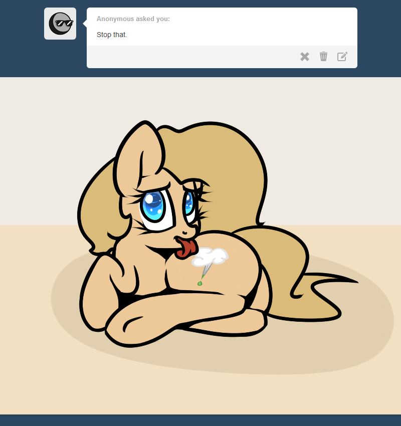 blue_eyes cutie_mark equine female feral fur horse looking_at_viewer mammal my_little_pony original_character pony simple_background slavedemorto tan_fur tan_hair tongue tumblr