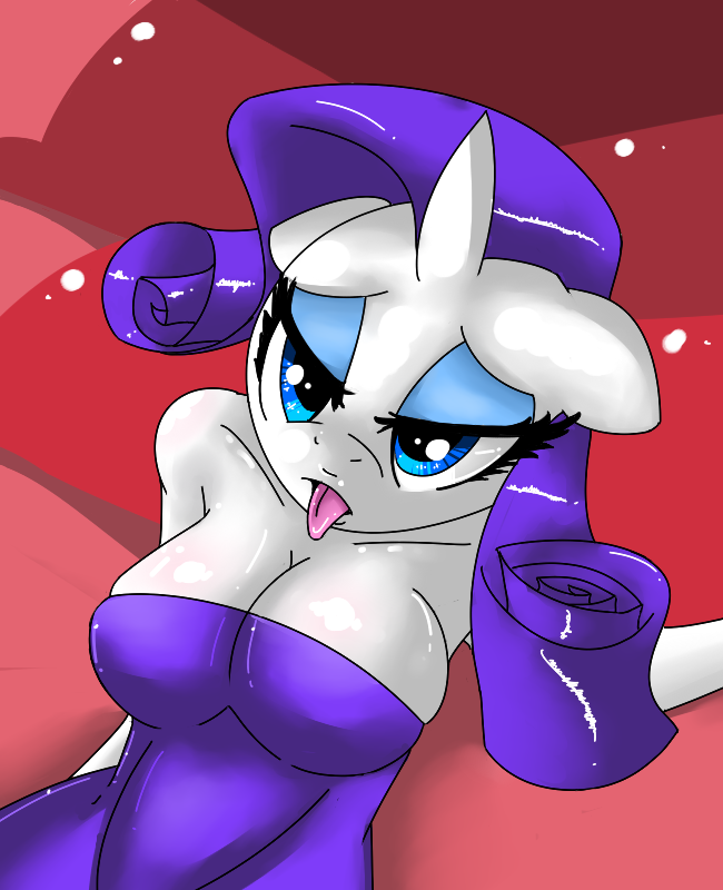 anthro anthrofied big_breasts blue_eyes breasts clothing equine female friendship_is_magic hair horn horse long_hair mammal my_little_pony open_mouth pony purple_hair rarity_(mlp) snorgastic solo tongue unicorn