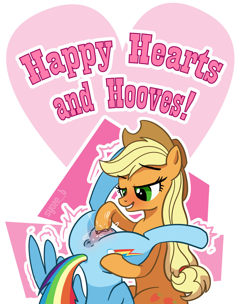 english_text equine female friendship_is_magic horse lesbian mammal my_little_pony pegasus pony pussy pussy_juice rainbow_dash_(mlp) smile syoee_b text wings