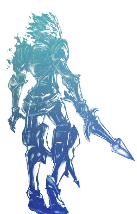 armor belderiver from_behind male_focus monochrome negresco odin_sphere oswald_(odin_sphere) solo sword weapon white_background