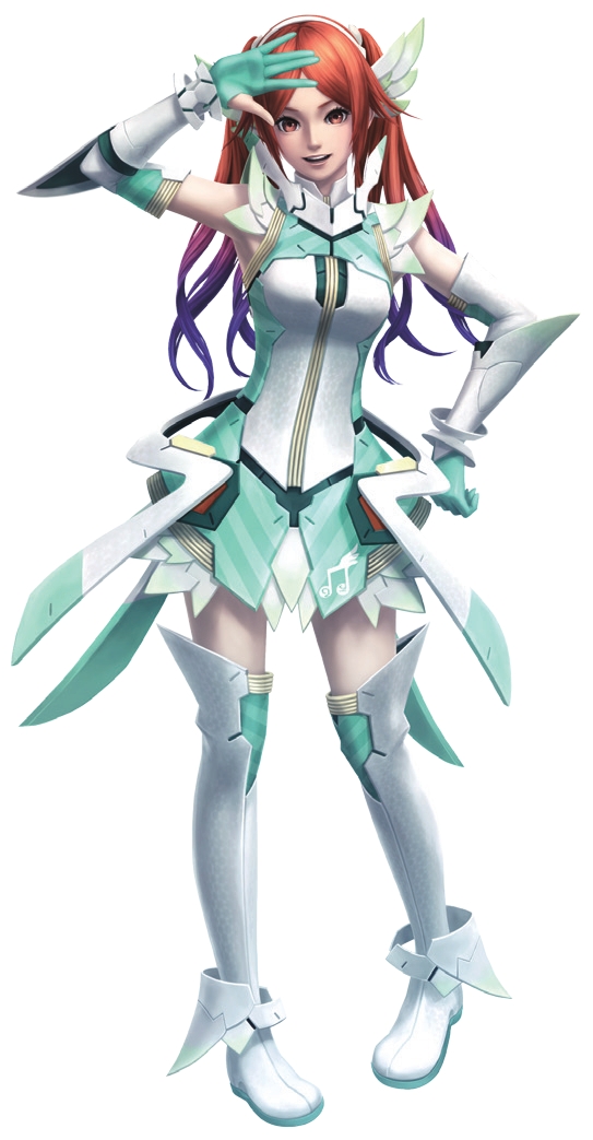 elbow_gloves gloves gradient_hair hair_ornament hand_on_hip looking_at_viewer multicolored_hair official_art open_mouth phantasy_star phantasy_star_online_2 quna_(pso2) simple_background smile solo twintails white_background