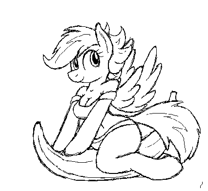 anthro banana black_and_white breasts clothing equine female friendship_is_magic fruit hair horse looking_at_viewer mammal monochrome my_little_pony pegasus plain_background scootaloo_(mlp) sketch solo suggestive suggestive_food tg-0 white_background wings young