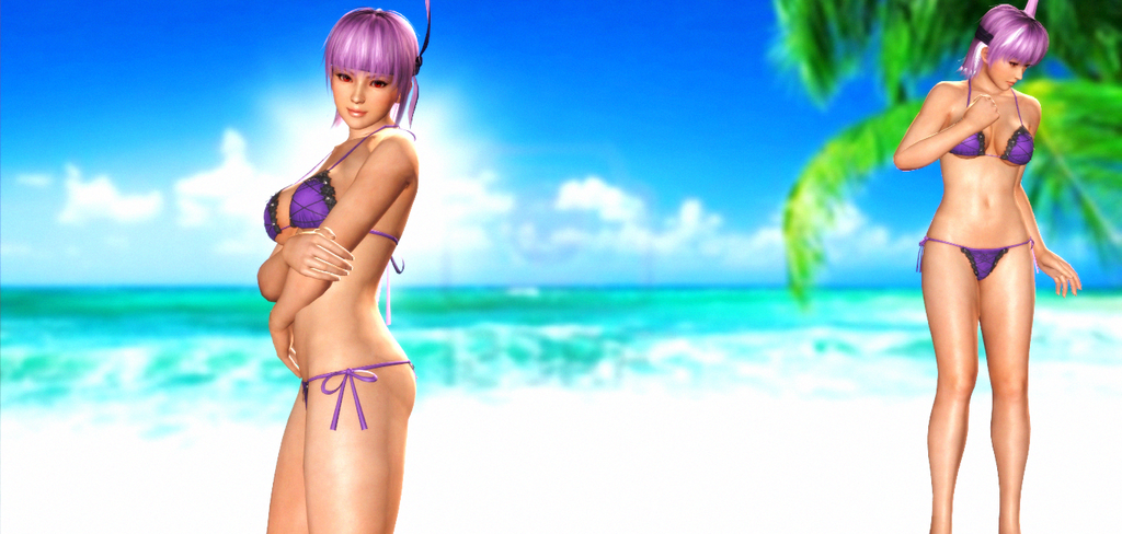 1girl 3d ayane ayane_(doa) beach dead_or_alive swimsuit
