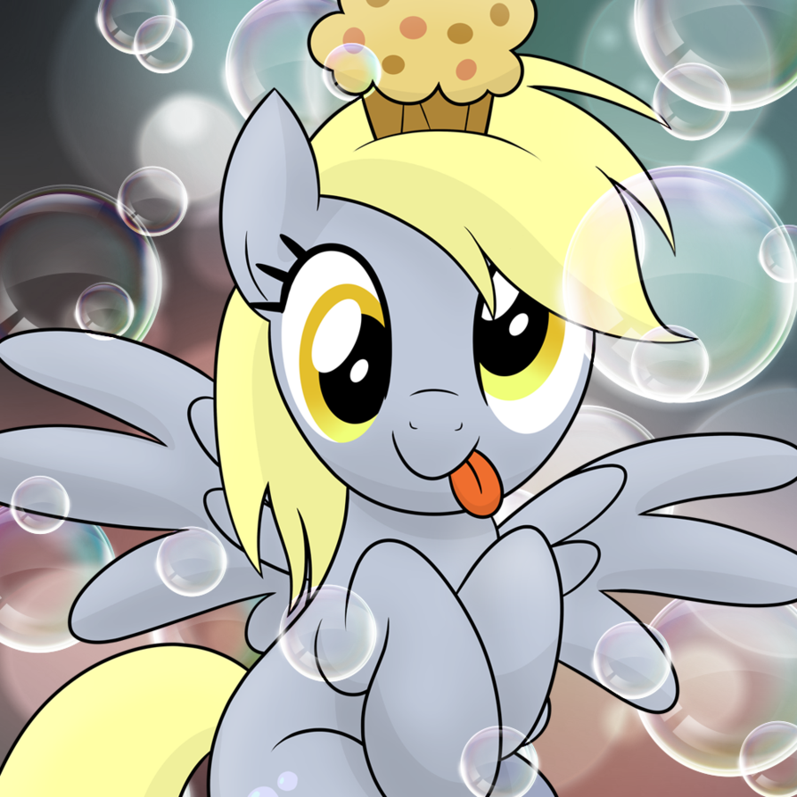 cute derpy_hooves_(mlp) drawponies equine female food friendship_is_magic mammal muffin my_little_pony pegasus solo tongue wings