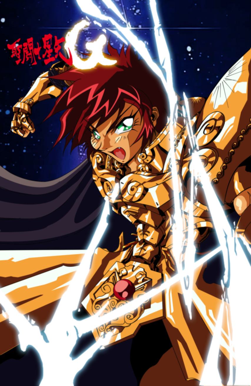 armor leo_aiolia lightning red_hair saint_seiya saint_seiya:_episode_g saint_seiya_episode_g