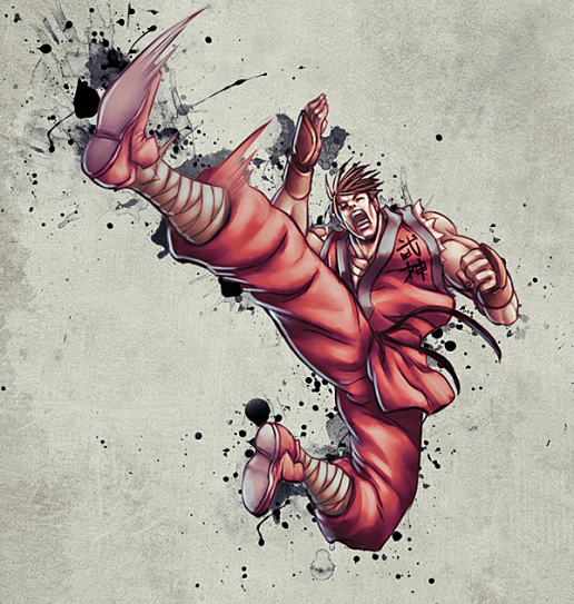1boy final_fight gai_(final_fight) jumping kicking ninja sleeveless street_fighter