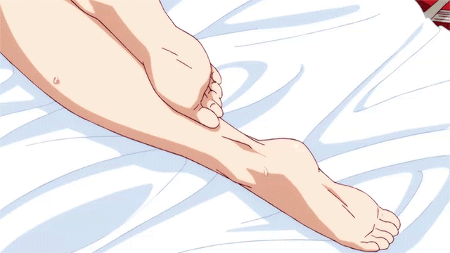 1girl animated animated_gif ass barefoot blue_hair feet kanbaru_suruga monogatari_(series) nisemonogatari nude