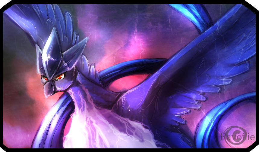 2013 ambiguous_gender articuno digital_media_(artwork) feathers feral legendary_pok&eacute;mon nintendo pok&eacute;mon pok&eacute;mon_(species) ravoilie red_eyes solo video_games wings