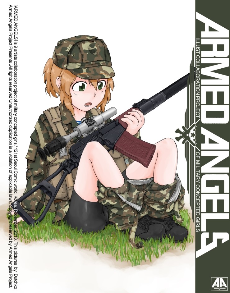 armed_angels artist_name as_val assault_rifle bad_id bad_pixiv_id bike_shorts black_footwear blonde_hair boots cameltoe camouflage camouflage_hat camouflage_pants commentary_request cover dutchko english green_eyes gun gym_shorts hat load_bearing_vest military military_uniform original pants pants_down rifle russia scope shorts solo suppressor uniform weapon