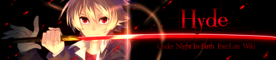 bad_id bad_pixiv_id banned_artist black_hair blonde_hair hyde_(under_night_in-birth) male_focus multicolored_hair red_eyes solo sword two-tone_hair under_night_in-birth weapon yusano