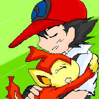 chimchar hug lowres pokemon pokemon_(anime) satoshi_(pokemon)