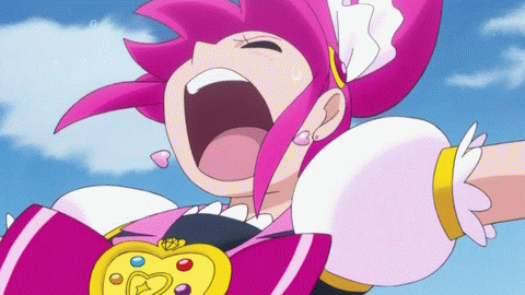 aino_megumi animated animated_gif cloud cure_lovely day happinesscharge_precure! long_hair lowres panties pink_eyes pink_hair pleated_skirt ponytail precure ribbon_(happinesscharge_precure!) screencap skirt sky underwear