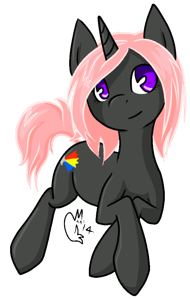 alpha_channel animated black_fur cutie_mark equine female friendship_is_magic fur hair horn looking_at_viewer mammal multi-colored_hair my_little_pony original_character plain_background prism purple_eyes silvermidnight smile solo transparent_background unicorn