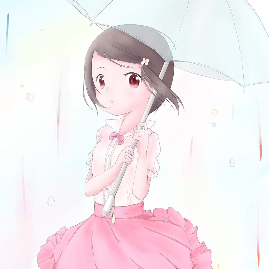 1girl blouse digimon skirt umbrella yagami_hikari