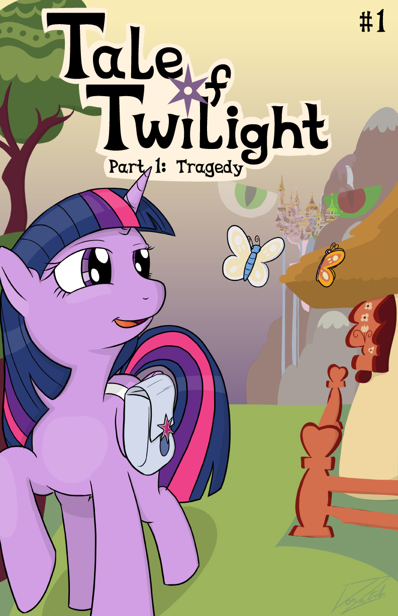 arthropod butterfly canterlot comic donzatch equine fence friendship_is_magic fur grass horn house insect king_sombra_(mlp) king_sombra_(mlp)canterlot mammal mountain my_little_pony pouch purple_eyes purple_fur red_eyes tree twilight_sparkle_(mlp) water waterfall winged_unicorn wings