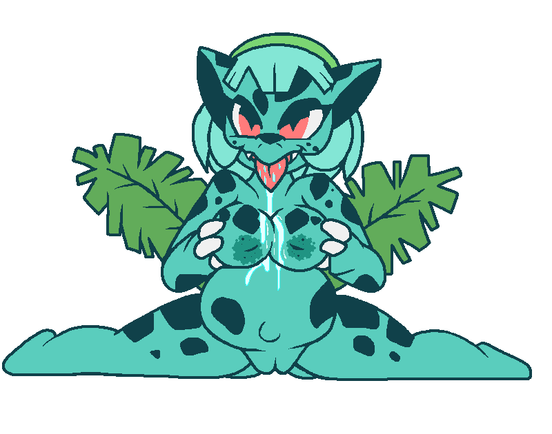 breasts chubby cyanzangoose female ivysaur nintendo plant pok&#233;mon pok&#233;morph pok&eacute;mon pok&eacute;morph pussy saliva video_games