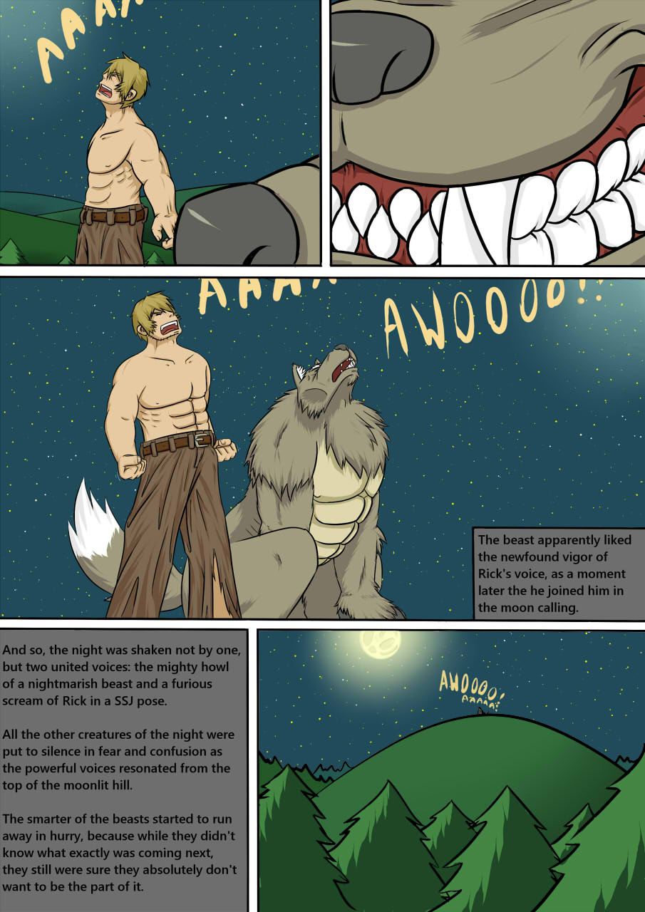 2013 anthro canine comic dialog english_text human male mammal moon night raus stars text were werewolf