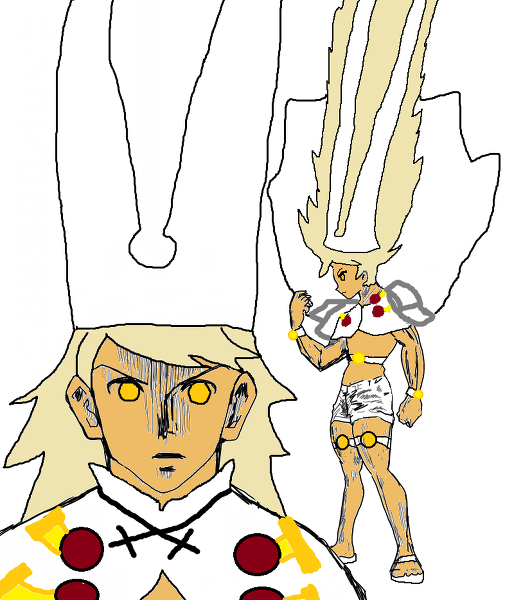 1girl arc_system_works dark_skin guilty_gear guilty_gear_xrd hat long_hair looking_at_viewer oekaki ramlethal_valentine simple_background solo white_background