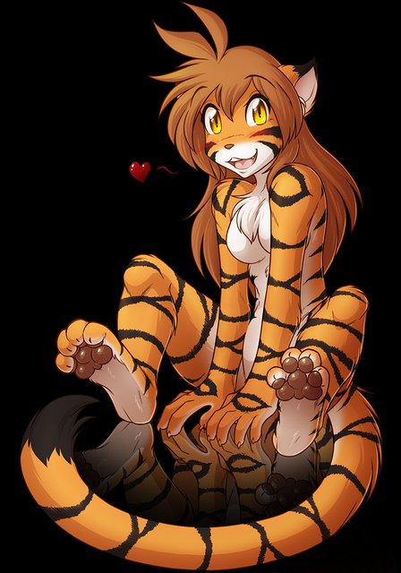 black_background black_fur blush breasts brown_hair chest_tuft claws digitigrade ears_up feline female flora_(twokinds) fur hair happy hindpaw keidran lol_comments long_hair looking_at_viewer looking_at_viwer mammal nude open_mouth orange_fur pawpads paws plain_background reflection sitting smile solo stripes strupes teeth tiger tom_fischbach tongue tuft twokinds white_fur yellow_eyes