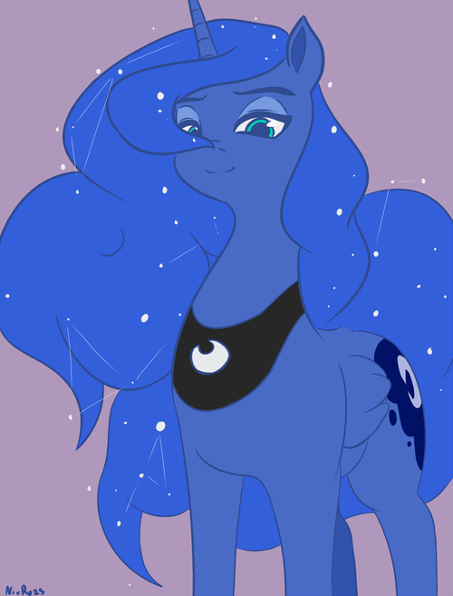 female feral friendship_is_magic horn horse looking_at_viewer mammal my_little_pony nivrozs plain_background pony princess_luna_(mlp) smile solo unicorn winged_unicorn wings