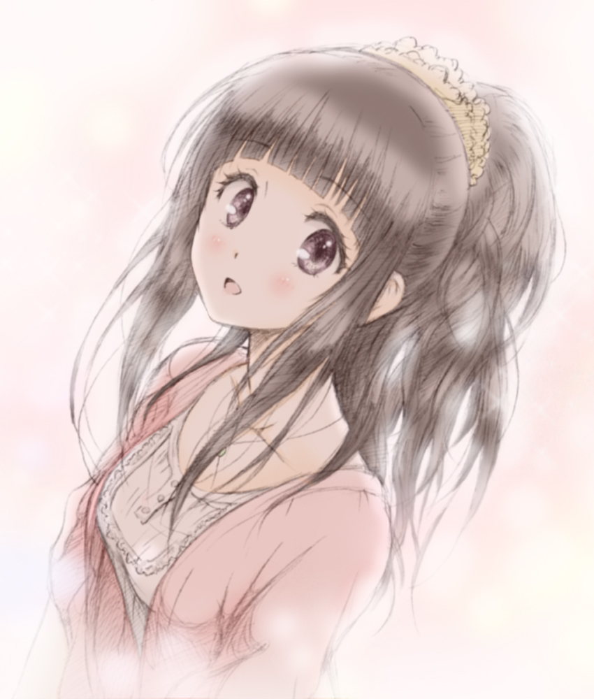 black_hair bluez chitanda_eru hyouka long_hair ponytail purple_eyes