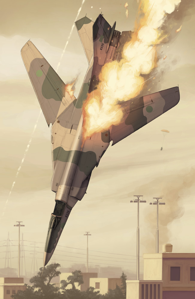 airplane burning commentary crash ejection_seat fighter_jet hotaryuso jet mig-23 military military_vehicle no_humans parachute power_lines real_life
