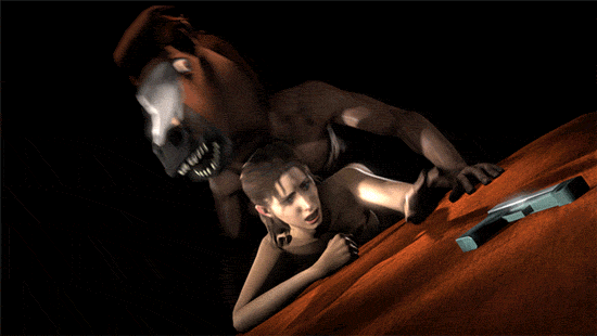 animated equine female forced from_behind gun horse human humor left_4_dead_(series) male mammal mask moneyshot_(artist) ranged_weapon rape sex straight valve video_games weapon what zoey