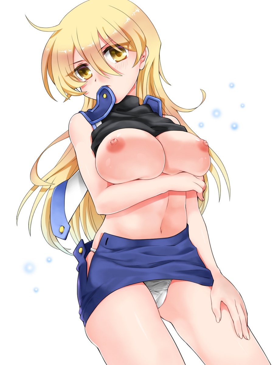 breasts nipples panties shirt_lift solo tenjouin_asuka underwear undressing white_panties yellow_eyes yu-gi-oh! yuu-gi-ou_gx